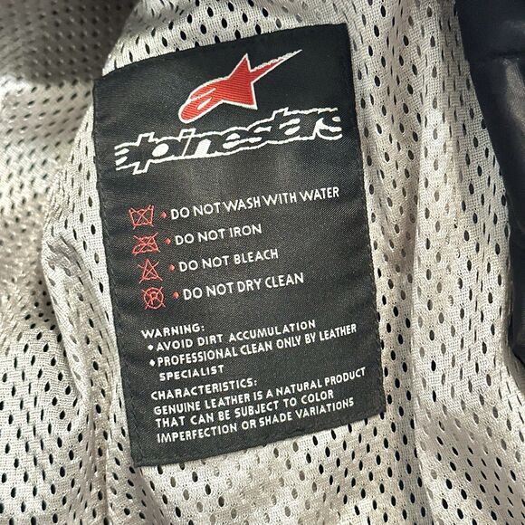 ALPINESTARS Motorcycle US Size 46 Leather Protective Armored Jacket Coat - Picture 8 of 12